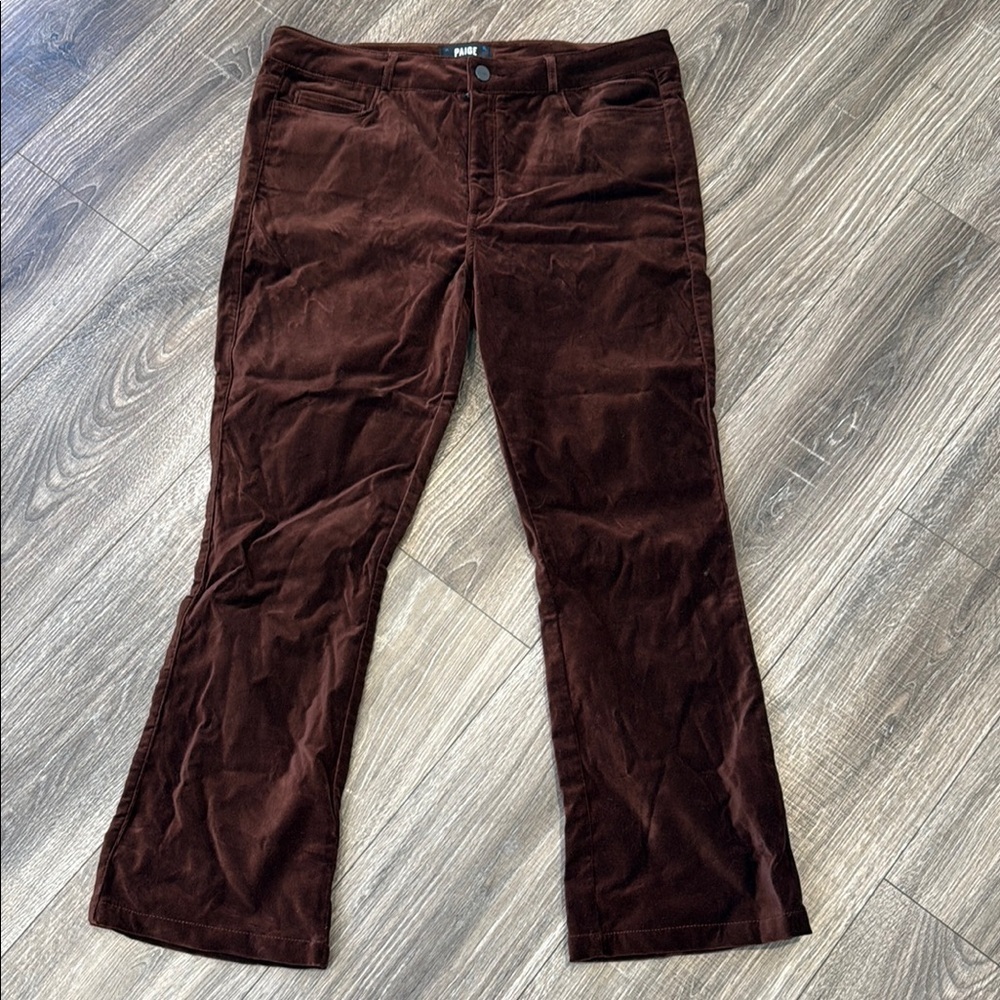 PAIGE Chickort Coffee Velvet Pants Size 31